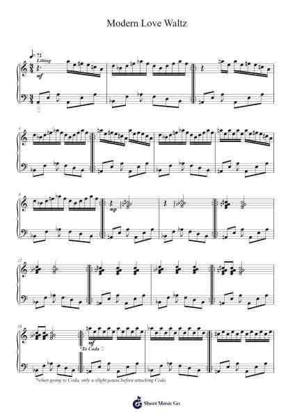 Modern Love Waltz - Piano Solo Sheet Music by Philip Glass-Arr.Trebes