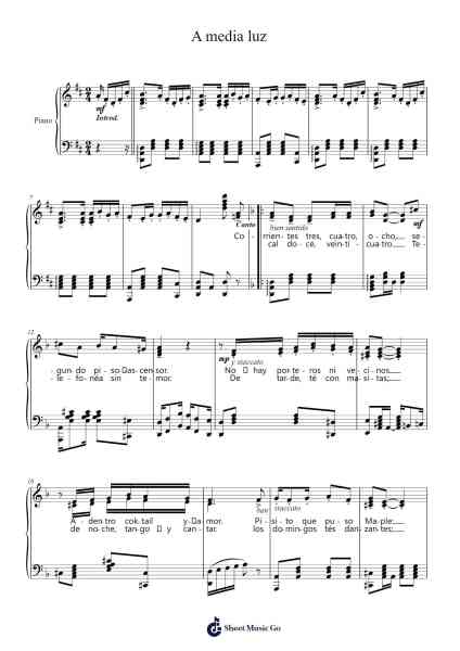 A media luz Sheet Music by José Panizza/Edgardo Donato-Arr.Hullow