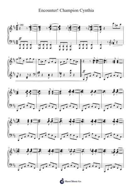Encounter! Champion Cynthia Sheet Music by Go Ichinose-Arr.Webbjohn Zafy