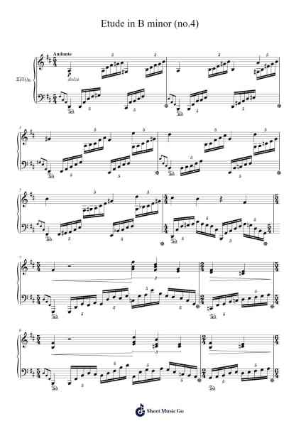 Etude in B Minor Sheet Music by Priestnic Jimxine-Arr.Yetbur Jacmill