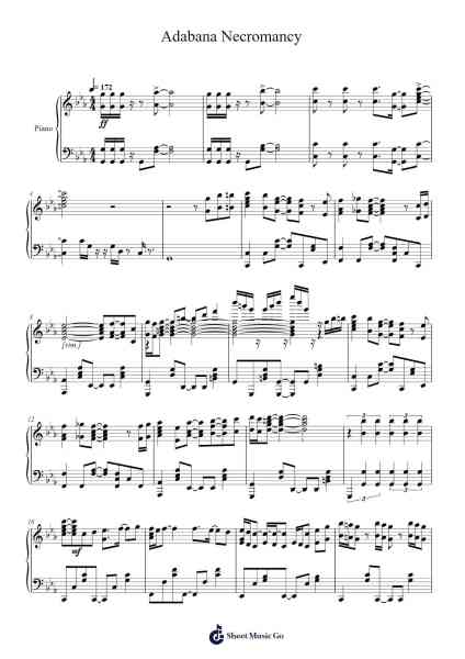 Adabana Necromancy Sheet Music by Kaede Hondo/Asami Tano/Risa Taneda/Maki Kawase/Rika Kunigawa/Minami Tanaka-Arr.Georpir Manback