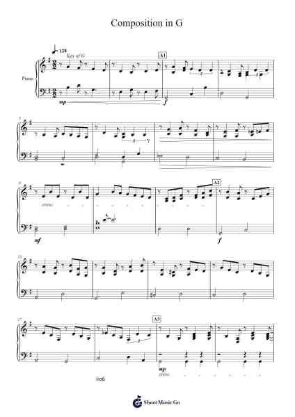 Composition in G Sheet Music by -Arr.Malke Wordby