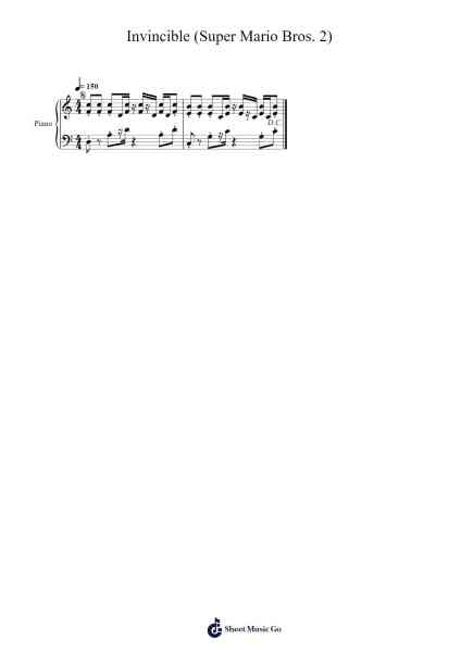 Invincible (Super Mario Bros. 2) Sheet Music by Koji Kondo-Arr.Toutdys Everrone