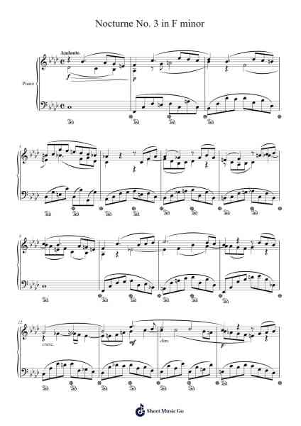 Nocturne No. 3 in F Minor Sheet Music by Poundmiah Hilldams-Arr.Jamesstone