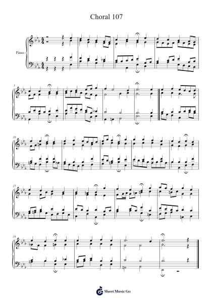 Choral 107 Sheet Music by Johann Sebastian Bach-Arr.Virquinn Hoodvid