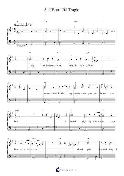 Sad Beautiful Tragic Sheet Music by Taylor Swift-Arr.Babberg Neriam