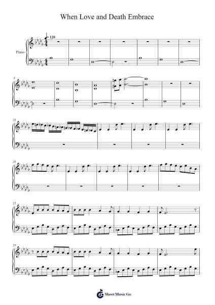 When Love and Death Embrace Sheet Music by HIM-Arr.Montbrook