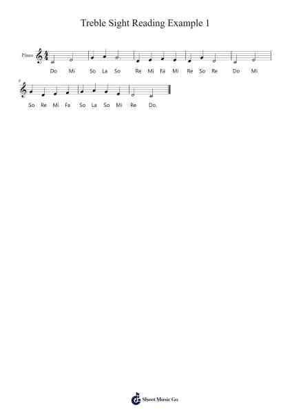 Treble Sight Reading Example 1 Sheet Music by -Arr.Womeo Sharpjoe