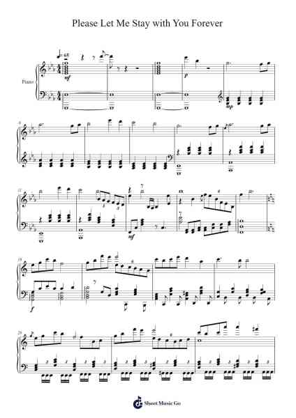 Please Let Me Stay with You Forever Sheet Music by Yoshiaki Fujisawa-Arr.Geward Mansloyd