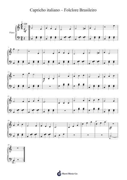 Capriccio Italien, Op. 45 Sheet Music by Folclore Brasileiro-Arr.Manbeard Lylaine
