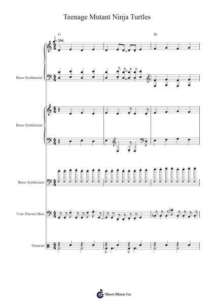 Teenage Mutant Ninja Turtles Sheet Music by Chuck Lorre/Dennis C. Brown-Arr.Leiflance Bessvian