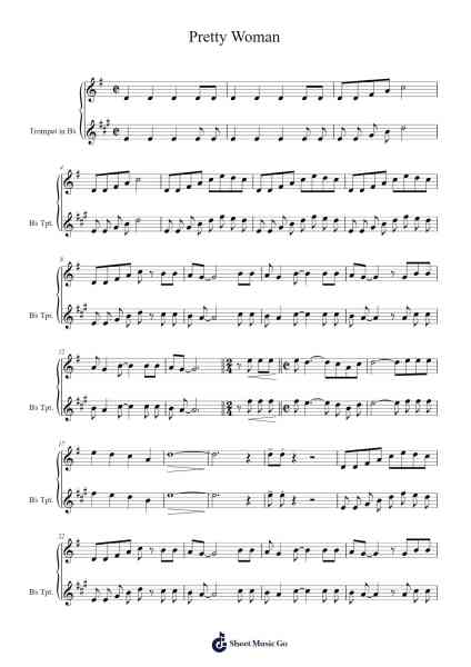 Pretty Woman Sheet Music by jankri-Arr.Graril