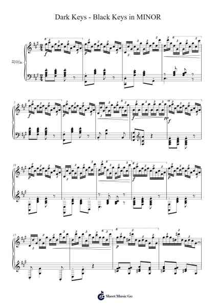 Black Keys in Minor Sheet Music by Frédéric Chopin-Arr.Graynix Johncarr