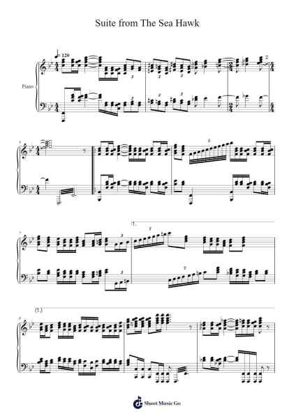 Suite from The Sea Hawk Sheet Music by Erich Wolfgang Korngold-Arr.Diaben Shelwilde