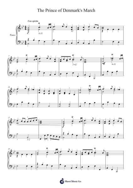 The Prince of Denmark's March (Trumpet Voluntary) Sheet Music by Jeremiah Clarke-Arr.Gailma