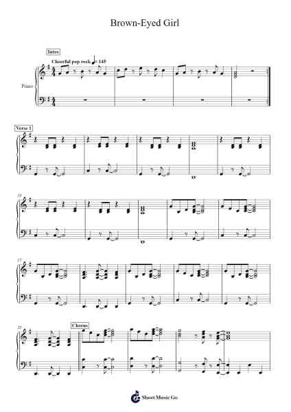 Brown-Eyed Girl Sheet Music by Van Morrison-Arr.Sainsgen Junebrowne