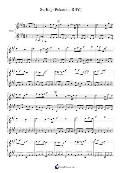 Surfing (Pokemon RBY) Sheet Music by Junichi Masuda-Arr.Sukin