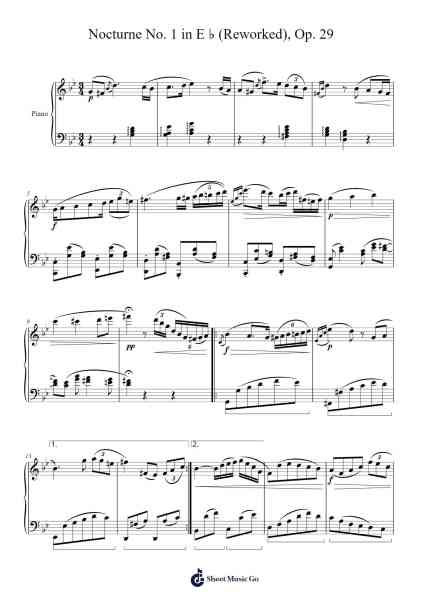 Nocturne No. 1 in E♭ Major, Op. 29 Sheet Music by Boydguy-Arr.Efbin Kimsie