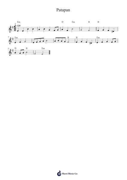 Patapan Sheet Music by Bernard de La Monnoye-Arr.Lynchric