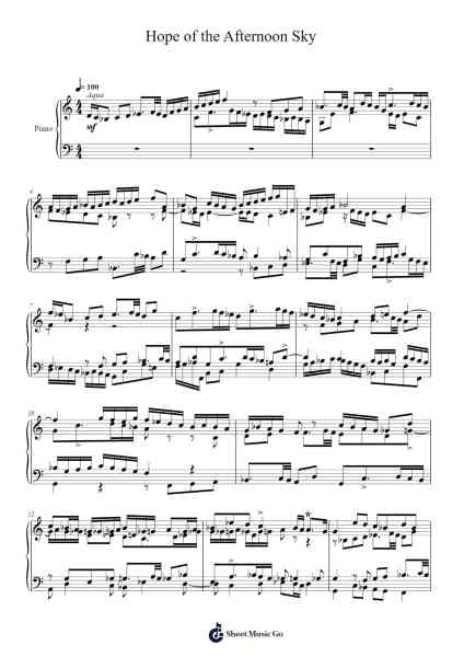 Hope of the Afternoon Sky Sheet Music by Toursbur-Arr.Glosper