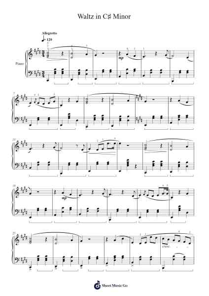 Waltz in C♯ Minor Sheet Music by Joaquin Amaya-Arr.Detio Gemlo