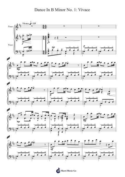 Dance In B Minor No. 1: Vivace Sheet Music by Aw Ke Shen-Arr.Efkirk
