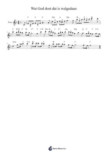 Wat God doet dat is welgedaan Sheet Music by -Arr.Aslan Wordford