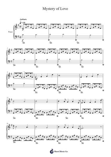 Mystery of Love Sheet Music by Detess-Arr.Egpert