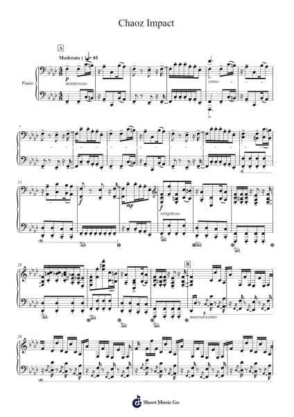 Chaoz Impact Sheet Music by ParagonX9-Arr.Flowerrae