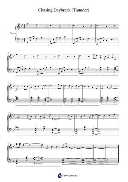 Chasing Daybreak (Thunder) Sheet Music by Rei Kondoh-Arr.Boycefax
