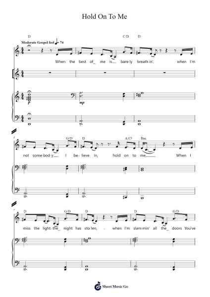 Hold On To Me Sheet Music by Lauren Daigle-Arr.Sherkes Dofrank