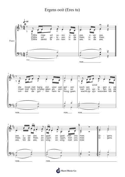Ergens ooit (Eres tu) Sheet Music by undefined-Arr.Fieldbing