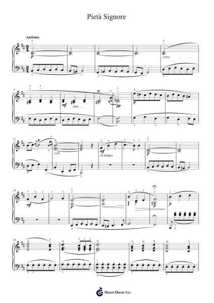 Aria di Chiesa "Pietà, Signore" by Alessandro Stradella Sheet Music by Alessandro Stradella-Arr.Anolds