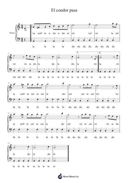 El condor pasa Sheet Music by Daniel Alomía Robles-Arr.Sumia