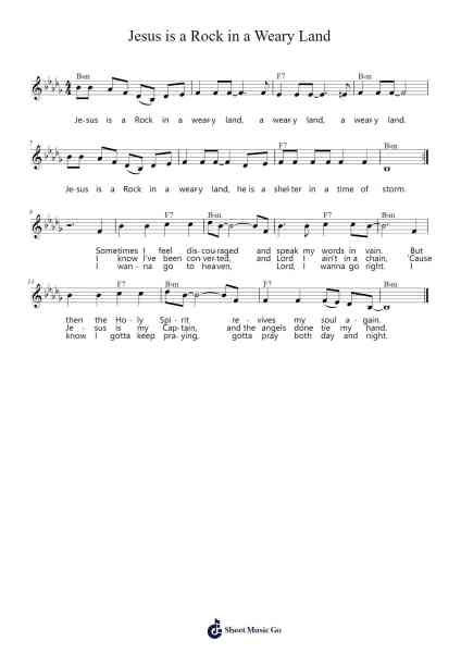 Jesus is a Rock in a Weary Land Sheet Music by Patrice Reich-Arr.Fanbrow Douggreve