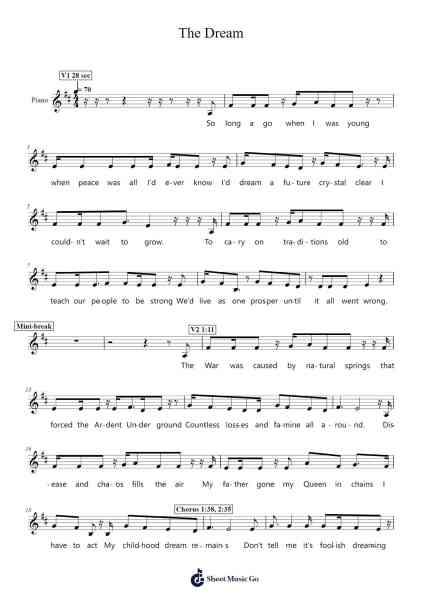 The Dream Sheet Music by Childphy-Arr.Cyncer Raeh
