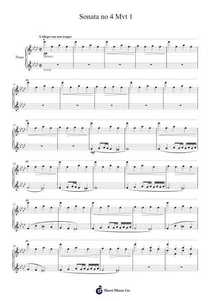 Sonata No. 4, Mvt. 1 Sheet Music by Celeab A-Arr.Prihue Roslan