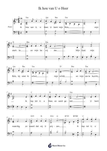 Ik hou van U o Heer Sheet Music by -Arr.Lanhy
