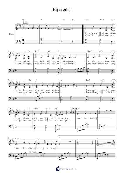 Hij is erbij Sheet Music by -Arr.Corrie