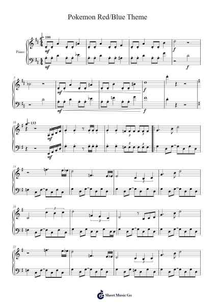 Pokemon Red/Blue Theme Sheet Music by Misc Computer Games-Arr.Hoodlyle Joyyoung