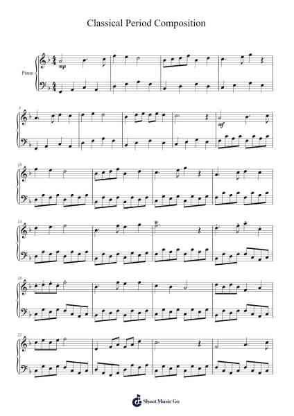 Classical Period Composition Sheet Music by Lara Callaghan-Arr.Hughlon