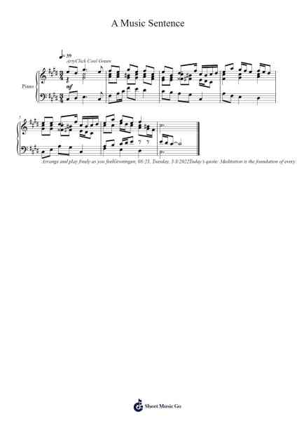 A Music Sentence Sheet Music by Toursbur-Arr.Boycehe