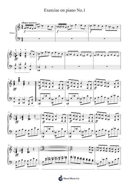 Exercise on piano No.1 Sheet Music by m-11166492-Arr.Trutor Hubno