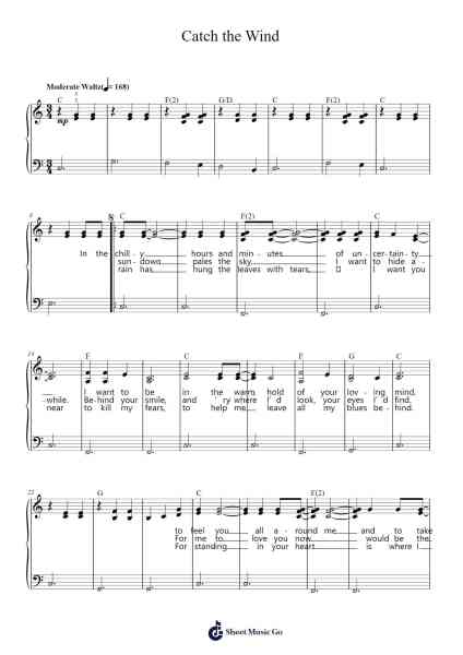 Catch the Wind Sheet Music by Donovan-Arr.Phylple