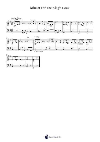 Minuet For The King's Cook Sheet Music by Paul Harris-Arr.Gunsea Holmesbob
