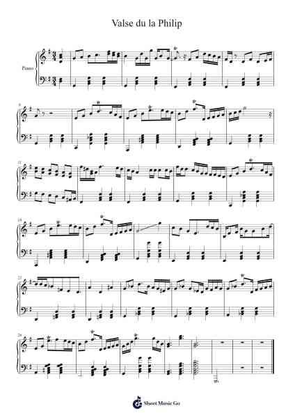 Valse du la Philip Sheet Music by -Arr.Kelins Woothe