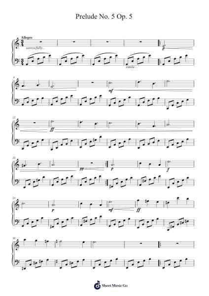 Prelude No. 5 Op. 5 Sheet Music by ...etc...-Arr.Shirdel