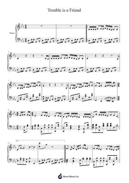 Trouble is a Friend Sheet Music by Lenka兰卡-Arr.Toutpeg