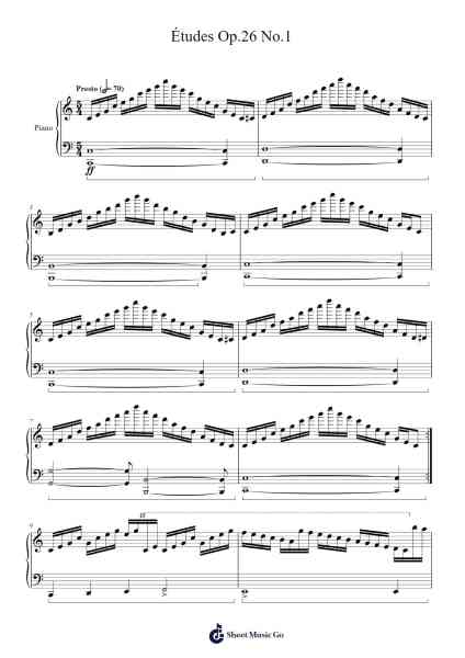 Études Op. 26 No. 1 Sheet Music by adriancalhoun-Arr.Jamesstone