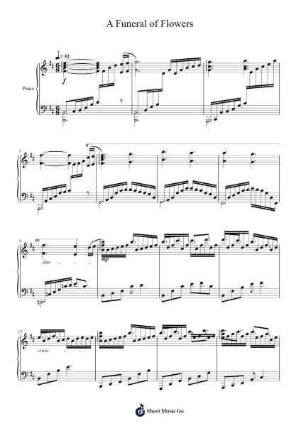 A Funeral of Flowers Sheet Music by Takeru Kanazaki/Rei Kondoh/Hiroki Morishita-Arr.Jobnold
